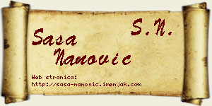 Saša Nanović vizit kartica